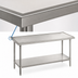 Thumbnail image #4 for Advance Tabco 108 Inch x 36 Inch Stainless Steel Work Table with 14-Gauge Top, Countertop Non-Drip Edge and Adjustable Undershelf