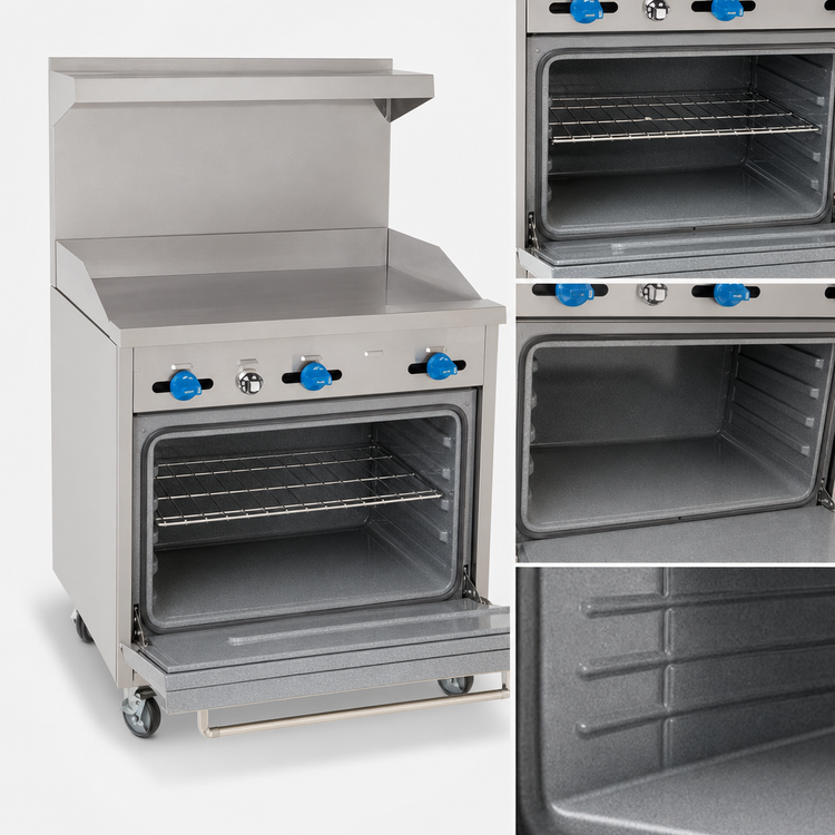 Product image #4 for Comstock-Castle 36-Inch Commercial Gas Range with Full-Width Griddle and 31.5-Inch Oven