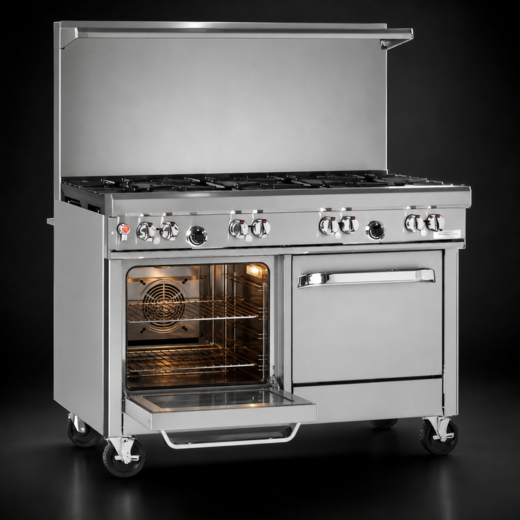 Product image #4 for Southbend Ultimate 48-Inch Gas Restaurant Range with 7 Open Burners, Convection Oven and Cabinet Base, 265,000 BTU