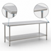 Thumbnail image #4 for Eagle Group Budget Series 84 Inch x 30 Inch 430 Stainless Steel Work Table with Undershelf