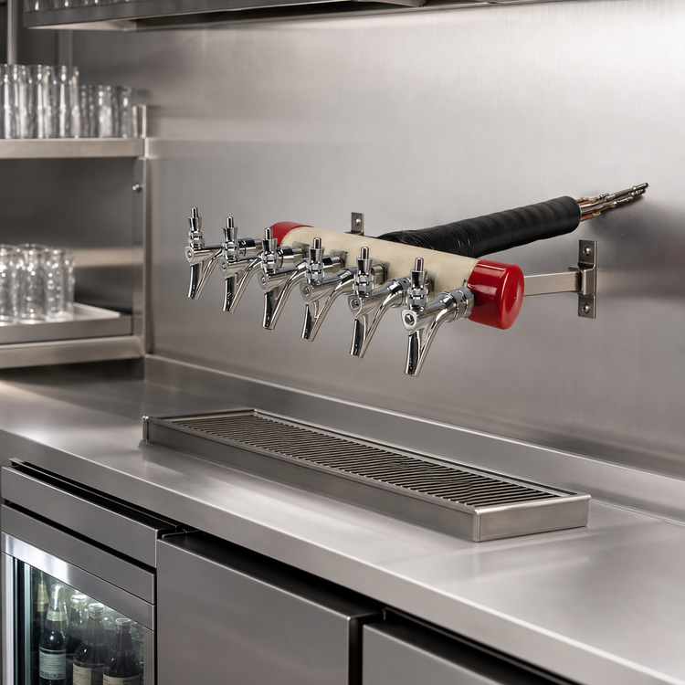 Product image #4 for Micro Matic Kool-Rite 6-Faucet Wall-Mount Glycol-Cooled Beverage Insert Module with Long Shanks