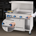 Thumbnail image #4 for Comstock-Castle 48-Inch Gas Range with 3/4-Inch Griddle, Standard Oven, Cabinet Base, and Back Riser High Shelf