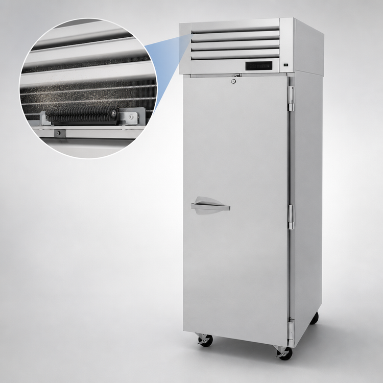 Product image #4 for Turbo Air PRO Series Pass-Thru Reach-In Refrigerator with Solid Front Door and Glass Rear Door, 1 Section, Top Mount, 26.48 Cu. Ft.