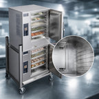 Thumbnail image #4 for AccuTemp Evolution P61201E060 DBL Two-Compartment Boiler-Free Convection Steamer, Propane, 12-Pan, with Stand