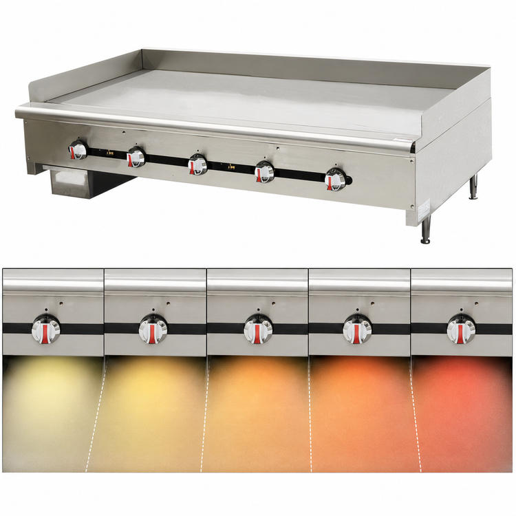 Product image #4 for Comstock-Castle 60-Inch Countertop Gas Chrome Griddle with 24-Inch Deep Cooking Surface