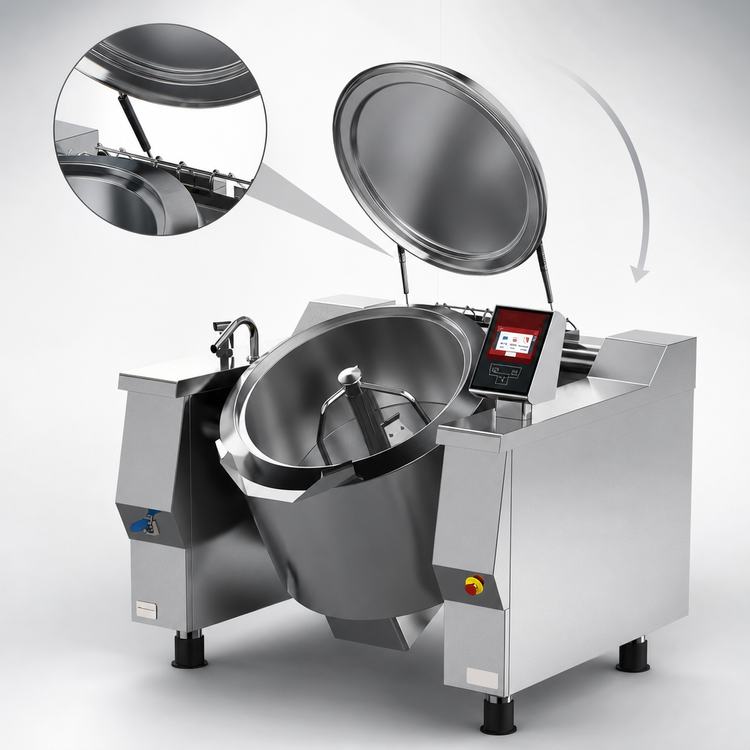 Product image #4 for Cucimix UCBTE024V1 24 Gallon Electric Tilting Skillet Braising Pan with Mixer