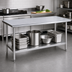Thumbnail image #4 for Duke Stainless Steel Work Table with Undershelf and Posts, 108 x 30 x 36 Inches, Flat Top Without Backsplash
