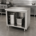Thumbnail image #4 for Advance Tabco 36-Inch x 24-Inch Flat Top Stainless Steel Work Table with Open Front Cabinet Base
