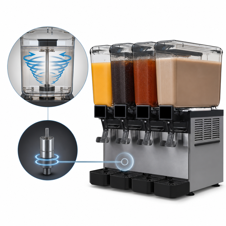 Product image #4 for Vollrath Pre-Mix Refrigerated Beverage Dispenser, 4 Bowls, 2.11 Gallons Each
