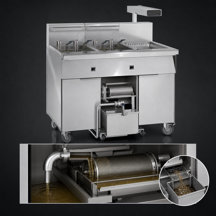 Product image #4 for Imperial IFSCB250E Electric Floor Model 2-Tank Fryer with Built-In Filter System and Dump Station