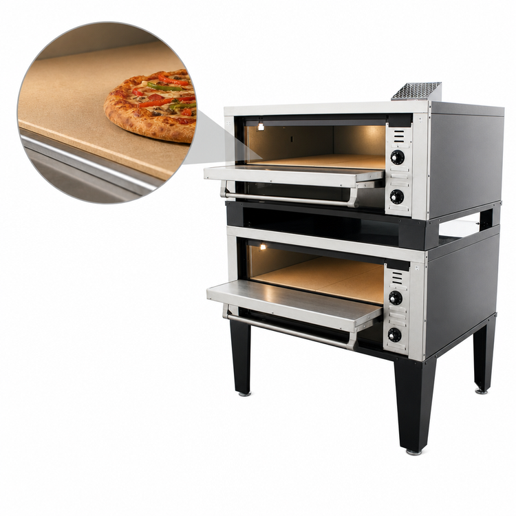 Product image #5 for Peerless CW42P Double-Stacked Gas Pizza Deck Oven with 42 x 32 Inch Stone Decks