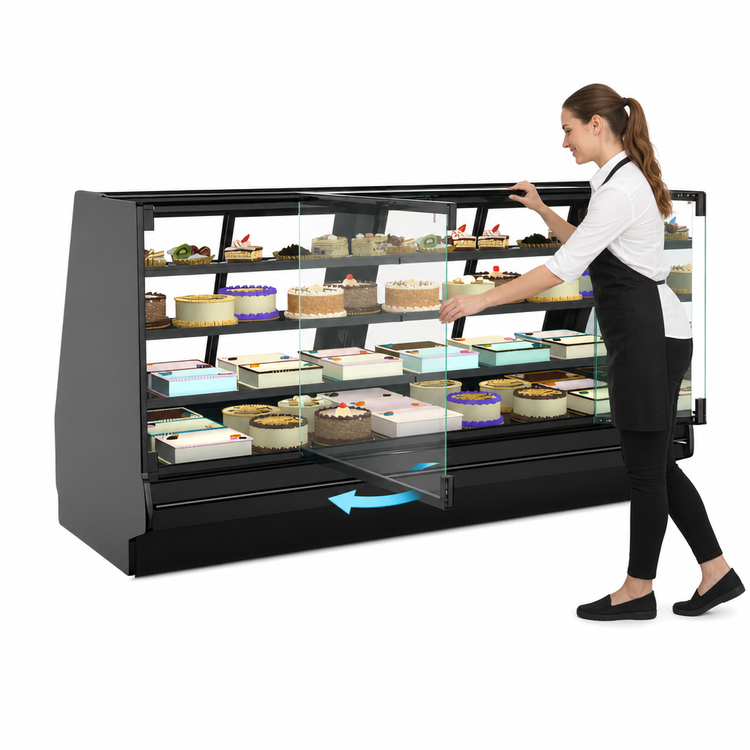 Product image #4 for Fusion 51-Inch Wide Refrigerated Service Case with Vertical Swing-Out Front Glass, 3 Solid Shelves, and Remote DX Refrigeration