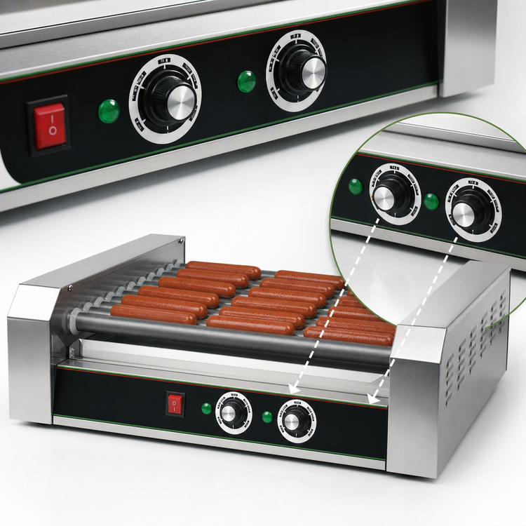 Product image #4 for Winco Spectrum RollsRight Countertop Hot Dog Roller Grill, 11-Roller, 30 Hot Dog Capacity