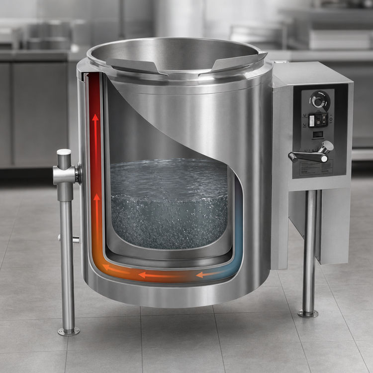 Product image #4 for Vulcan 40-Gallon Gas-Fired Tilting Steam Kettle, 2/3 Jacketed, Power Tilt