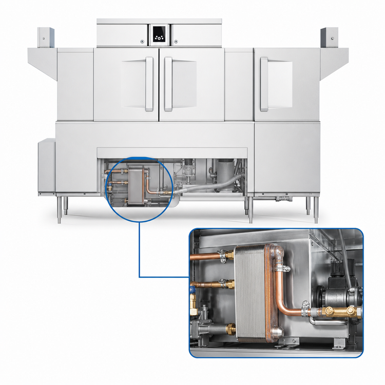 Product image #4 for Hobart CL86-DWR High Temperature Rack Conveyor Dishwasher with Drain Water Energy Recovery
