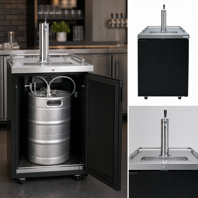 Product image #4 for Pro-Line E-Series 25-Inch Direct Draw Beer Dispenser with Glass Rinser, 1/2 Keg Capacity, Black Exterior