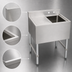 Thumbnail image #4 for Serv-Ware 24-Inch 1-Bowl Left-Drainboard Stainless Steel Bar Sink with Backsplash
