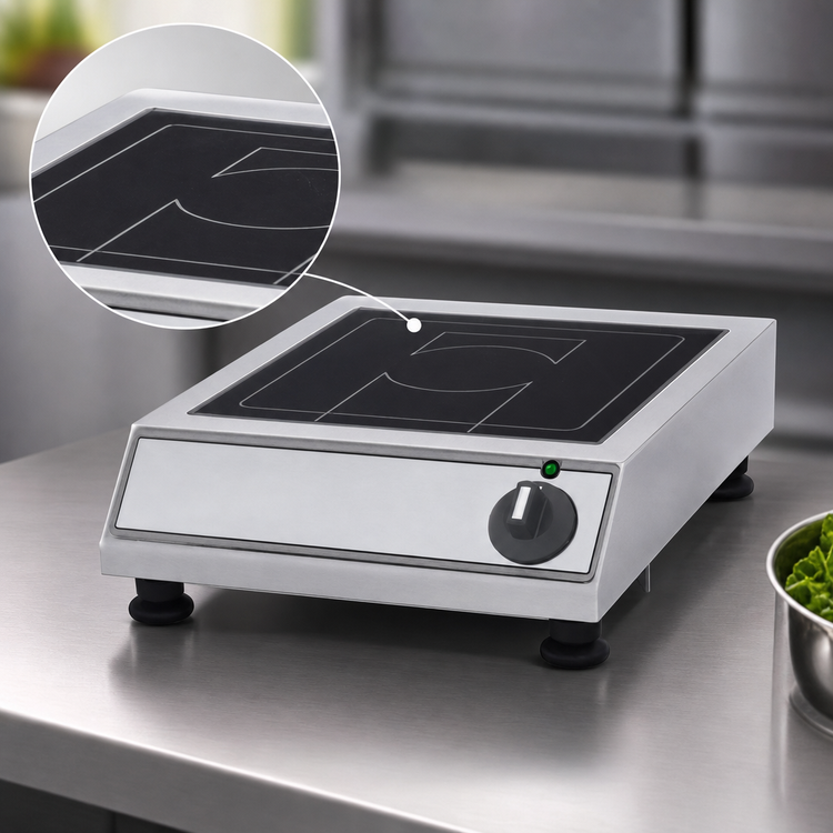 Product image #4 for Garland Quick Ship Countertop Single-Burner Induction Baby Hob Cooktop with 10.2-Inch Ceran Glass Top