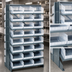 Thumbnail image #4 for Quantum Sloped Double-Sided Pick Rack with 16 Shelves and 48 Clear Bins