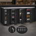 Thumbnail image #5 for Perlick BBRLP96 Low-Height 4-Door Remote Back Bar Refrigerator, 96-Inch Wide, Black Exterior, Stainless Steel Top