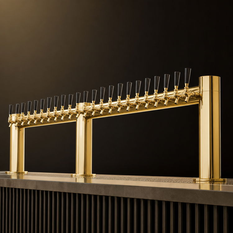 Product image #4 for Metropolis M 24-Faucet Countertop Glycol-Cooled Draft Beer Tower, PVD Brass Finish