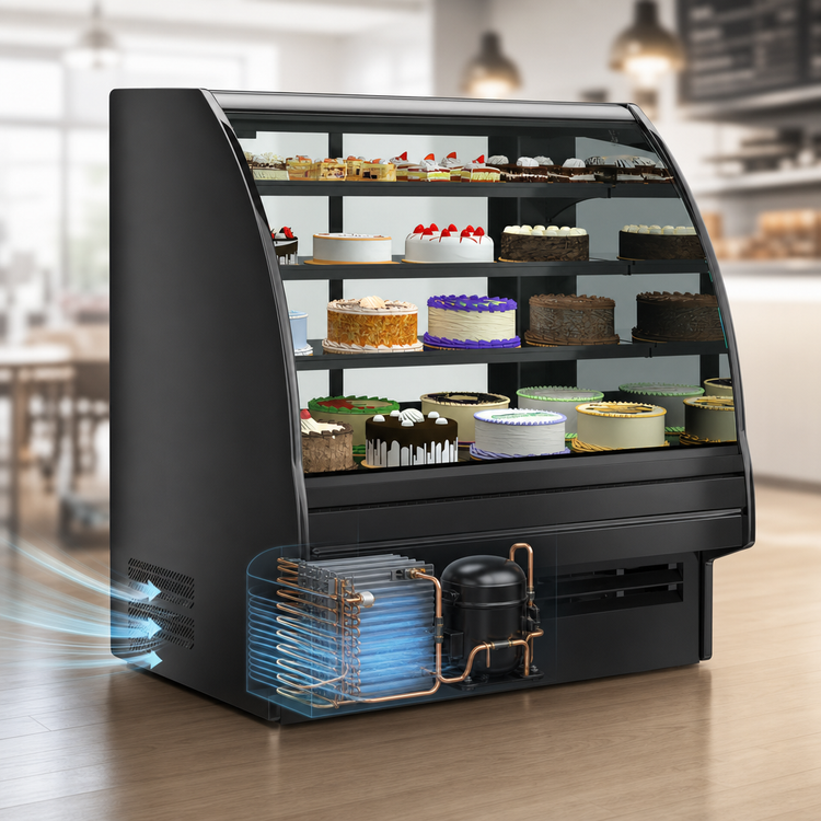 Product image #4 for Fusion 51-Inch Refrigerated Service Case with Curved Lift-Up Front Glass and Sliding Rear Doors