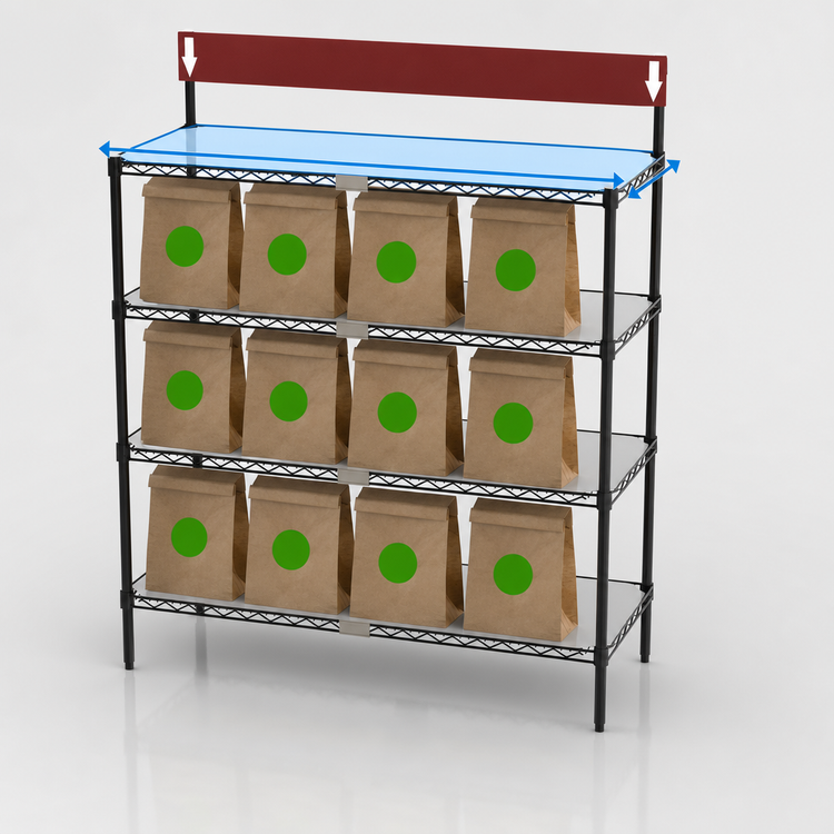Product image #4 for Metro Chain Reaction To-Go Order Pick-Up Station with Sign, 48-Inch x 18-Inch Shelves