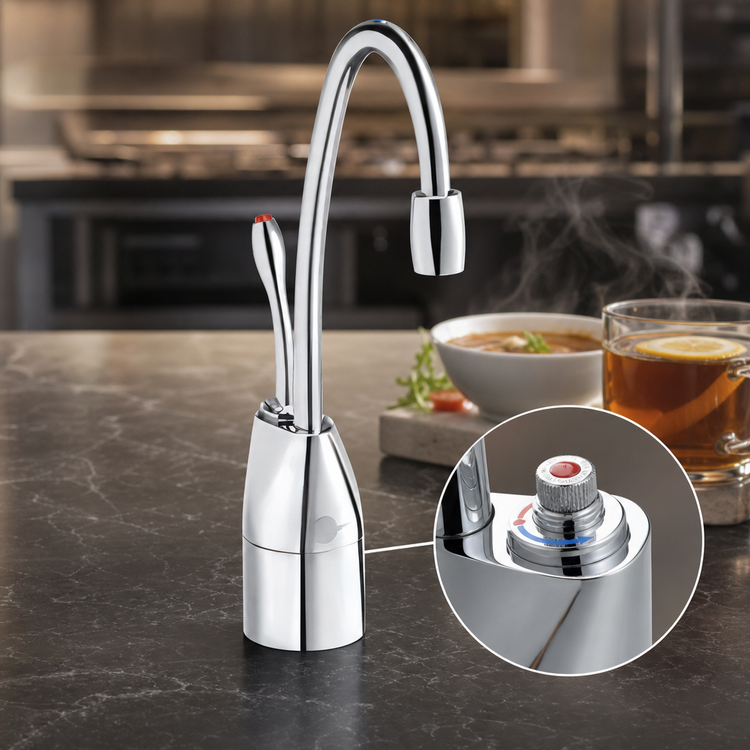 Product image #4 for InSinkErator C1300 Built-In Instant Hot Water Dispenser with 2/3-Gallon Stainless Steel Tank and Chrome Gooseneck Faucet