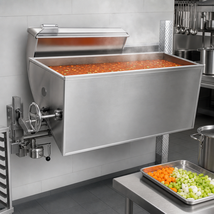 Product image #4 for Legion TWSWC-100 100-Gallon Direct Steam Tilting Wall-Mount Kettle