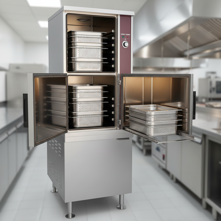 Product image #3 for Crown ECX-10-36 Two Compartment Electric Convection Steamer with 36-Inch Cabinet Base
