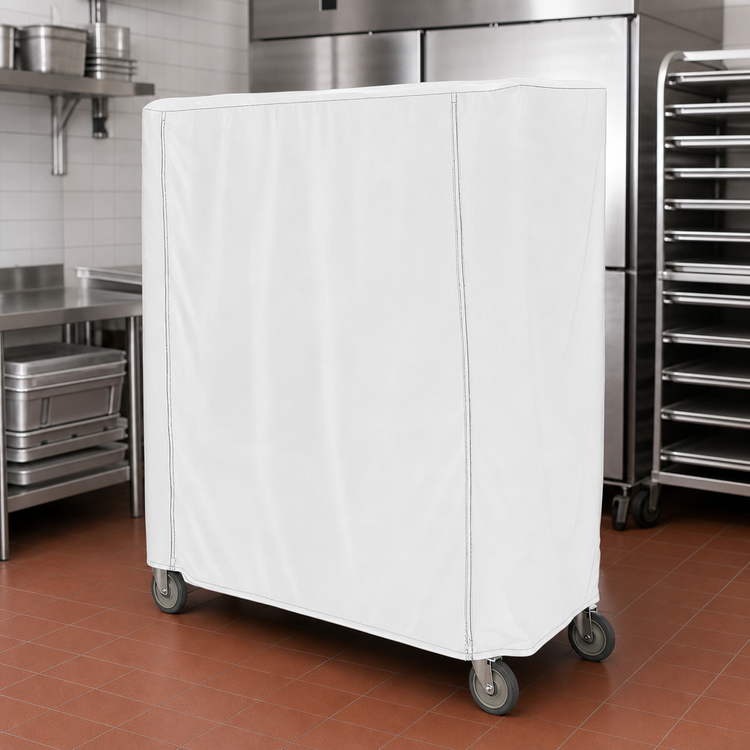 Product image #4 for Metro Waterproof White Vinyl-Nylon Cart Cover for 48 x 18 x 62 Inch Queen Mary and Banquet Cart