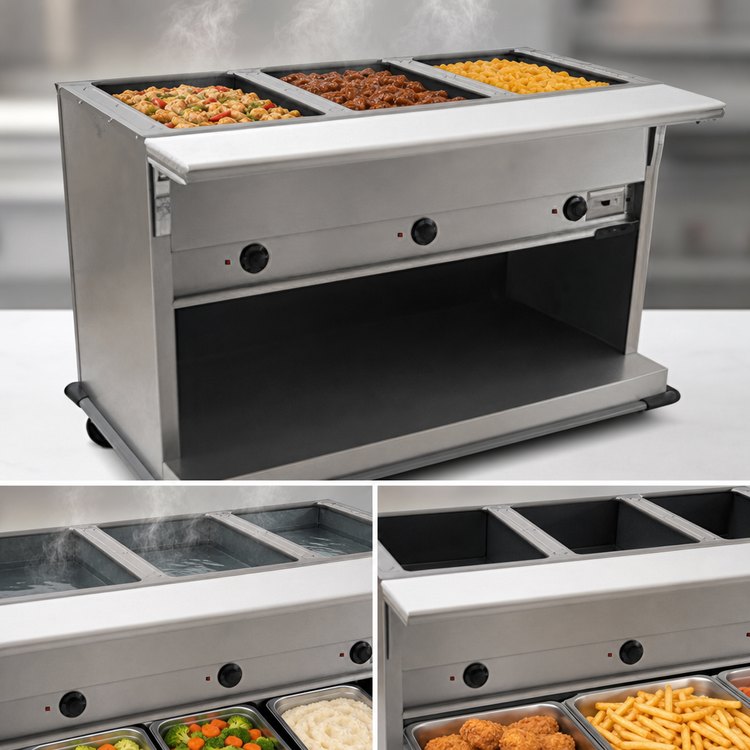 Product image #4 for Spec-Master PHT5OB-208-3 Portable Hot Food Table with (5) Wet/Dry Wells, 208V 3-Phase