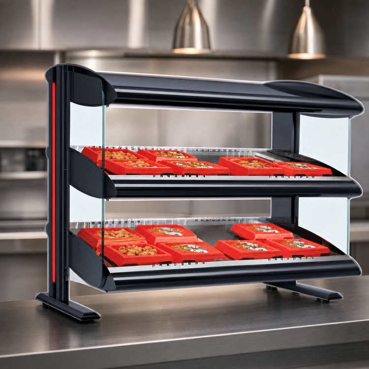 Product image #4 for Hatco Spot On Slant Dual-Shelf Heated Zone Merchandiser Warmer, 40-Inch Countertop Hot Food Display