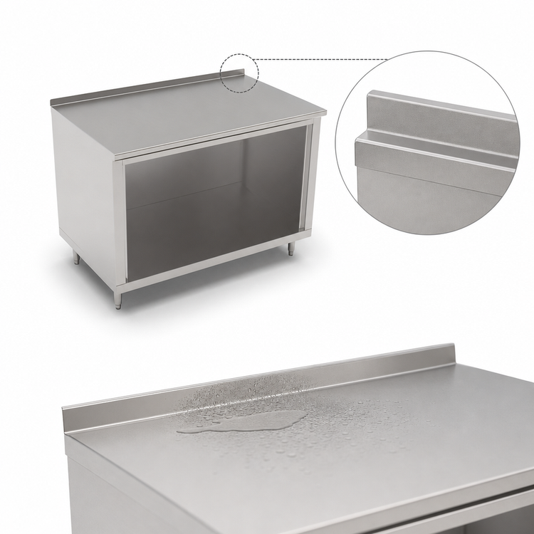 Product image #4 for John Boos 84-Inch x 36-Inch Stainless Steel Modular Base Work Table with Open Front Cabinet Base and 1-1/2-Inch Rear Riser