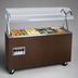 Thumbnail image #4 for Vollrath 2-Series Affordable Portable 4-Well Mobile Hot Food Station with Buffet Breath Guard, Enclosed Base, Walnut Woodgrain, 208-240V