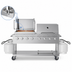 Thumbnail image #4 for KoolMore Commercial Mobile Outdoor Propane Charbroiler Grill with 8 Burners, 30-Inch Roll Dome Cover, and Pizza Oven