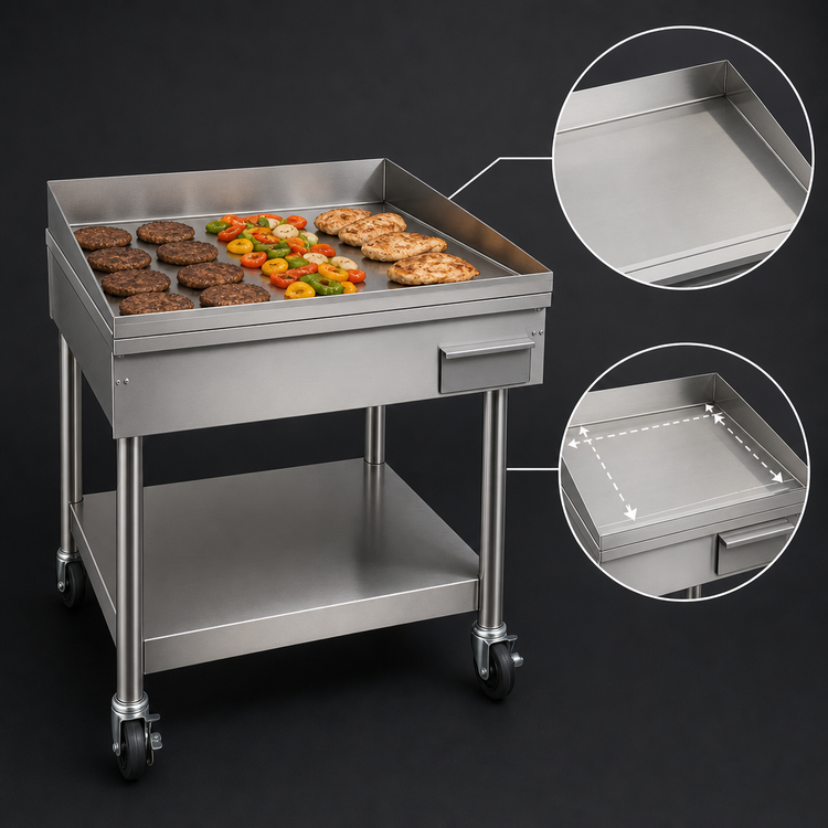 Product image #4 for AccuTemp AccuSteam 24-Inch x 24-Inch Electric Steam Griddle with Stand and Casters