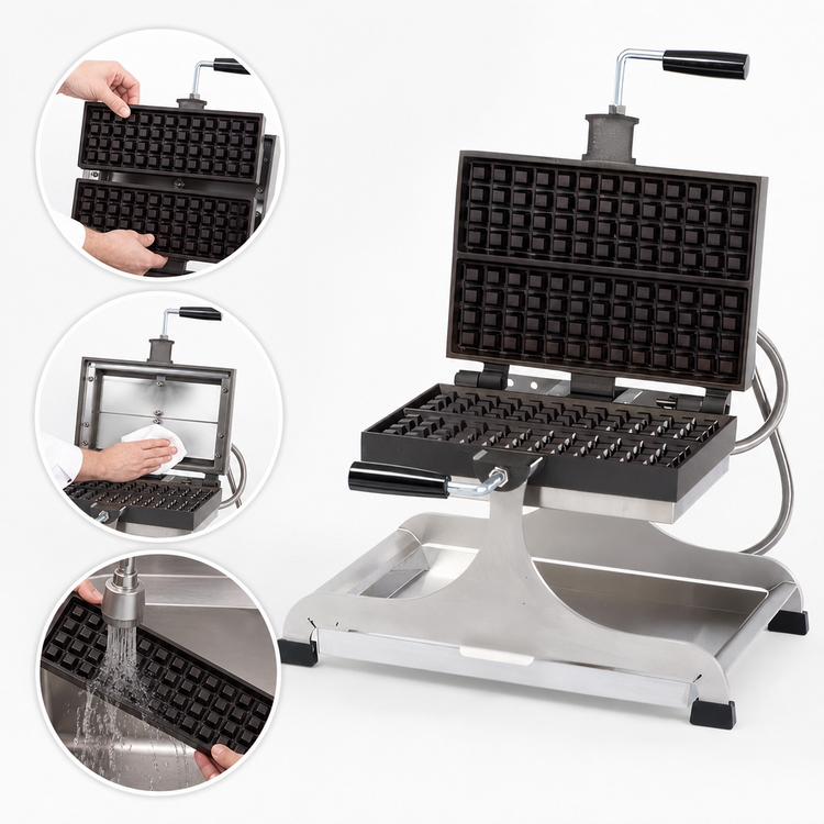 Product image #4 for Krampouz 4 x 13 Liège Swivel Countertop Commercial Waffle Maker