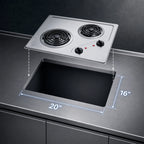 Thumbnail image #4 for Summit Commercial CR2B122 Two-Burner Electric Cooktop with Coil Elements, Stainless Steel, Built-In, Portrait or Landscape Mount
