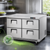 Thumbnail image #4 for Everest Refrigeration Two-Section Undercounter/Worktop Refrigerator with 4 Drawers, 14 Cu. Ft., Rear-Mounted Self-Contained R290