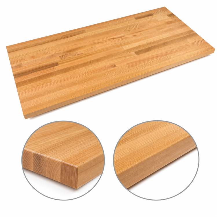 Product image #4 for John Boos Appalachian Red Oak Blended Rail Edge Grain Kitchen Countertop, 144 x 25 x 1-1/2 Inch
