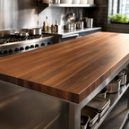 Thumbnail image #4 for John Boos Boos Block WALKCT3-8430-V 84 x 30 x 3 Inch Walnut Edge-Grain Kitchen Countertop, Flat No-Backsplash, Varnique Finish