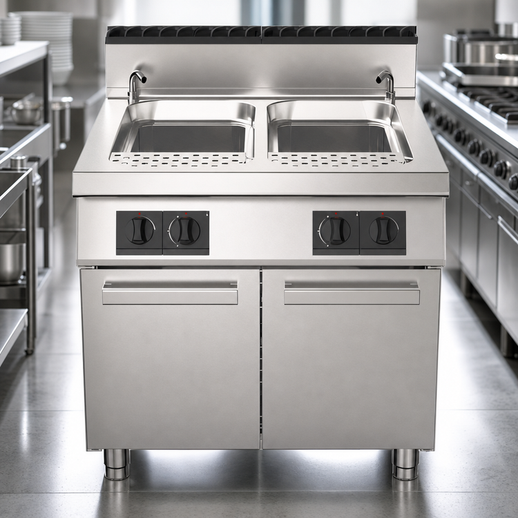 Product image #4 for Trento Natural Gas Double Tank Floor Model Pasta Cooker with 2 x 11.89-Gallon Tanks