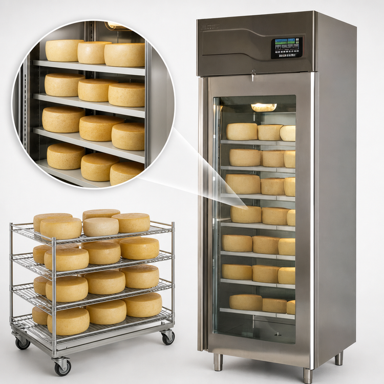 Product image #4 for Affinacheese® 1-Section Reach-In Cheese Drying Cabinet, 220 lb Capacity, Top-Mounted Refrigeration, 220V