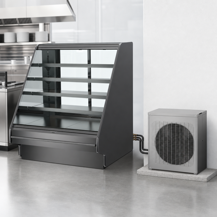 Product image #4 for Fusion® 148-1/2-Inch Flat Angled Lift-Up Front Glass Refrigerated Service Case with Remote DX Refrigeration