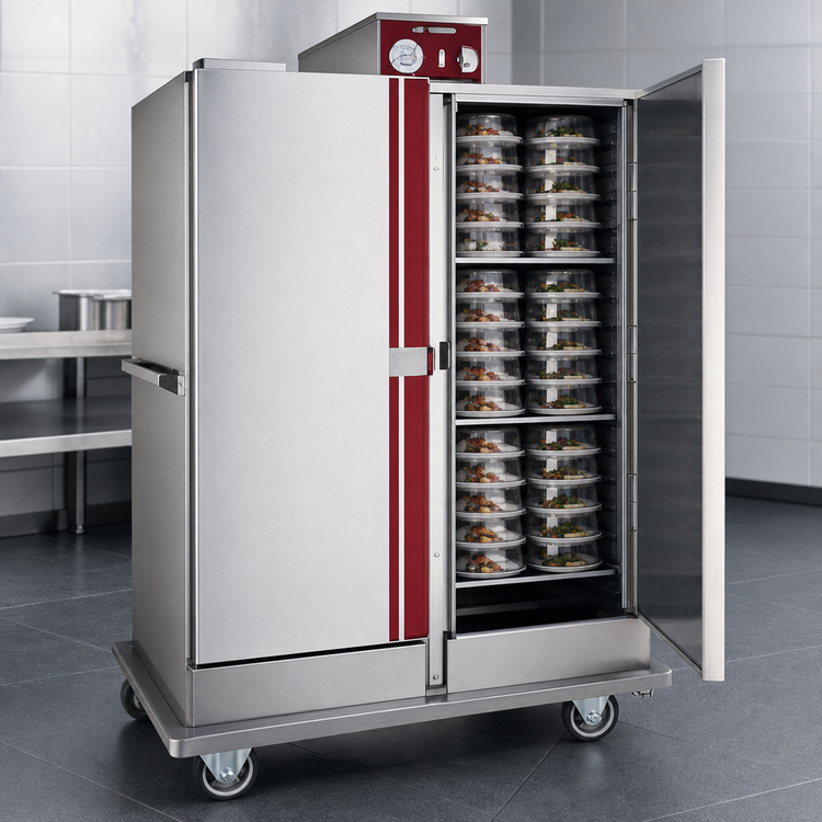 Product image #4 for EquaHeat BB1600 Mobile Double-Door Banquet Holding Cabinet, 150 Covered Plate Capacity, 120V Electric