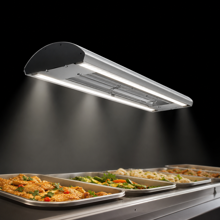 Product image #4 for Hatco Glo-Ray Curved Lighted Infrared Strip Heater, 66 Inches, Dual LED Lights, Aluminum, 1577 Watts