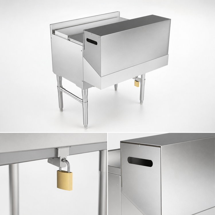 Product image #4 for John Boos 48-Inch Double Speed Rail Locking Cover, 18/300 Stainless Steel