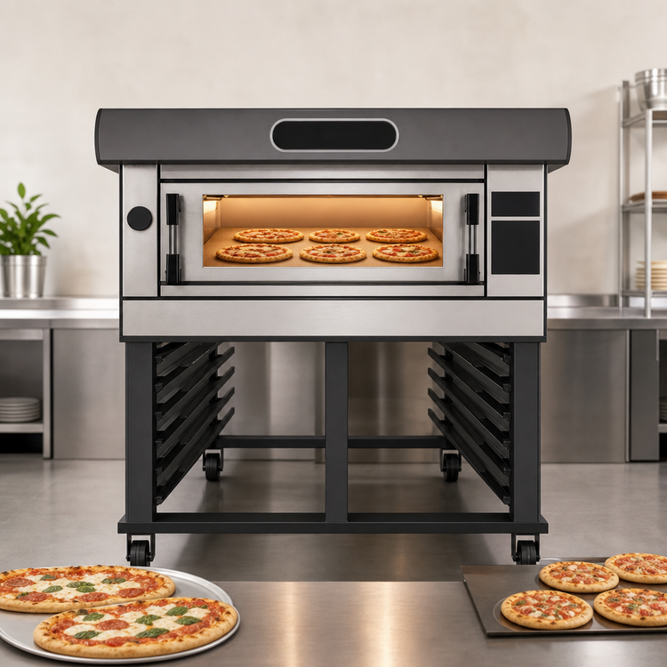 Product image #4 for Moretti Forni Amalfi A C18 Electric Single Deck Pizza Oven with Stand, 26 x 41-Inch Deck, 208V, 3-Phase