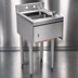 Thumbnail image #4 for BK Resources 15-Inch Single-Compartment Underbar Dump Sink with Splash-Mount Faucet, Soap & Towel Dispenser